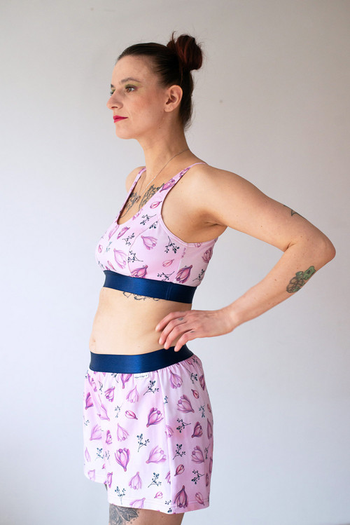 Shorts Purple Flowers bio — foto 5