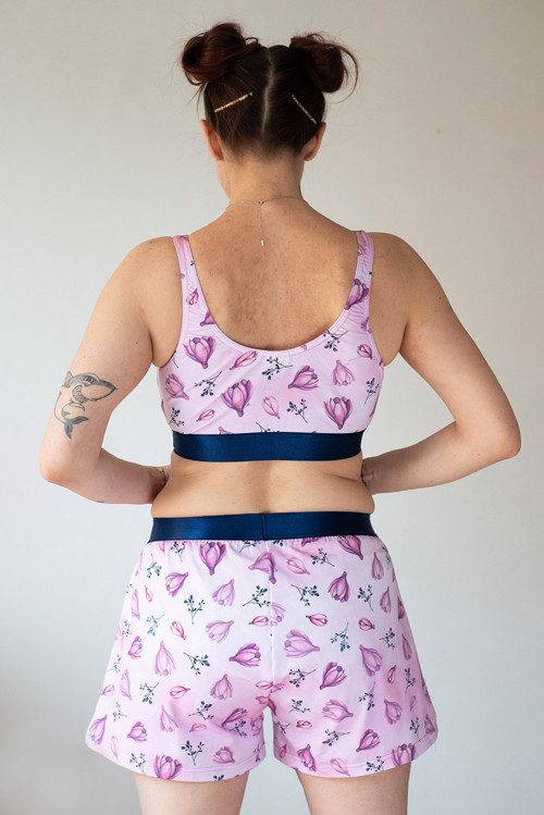 Shorts Purple Flowers bio — foto 4