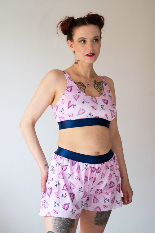 Shorts Purple Flowers bio — foto 2
