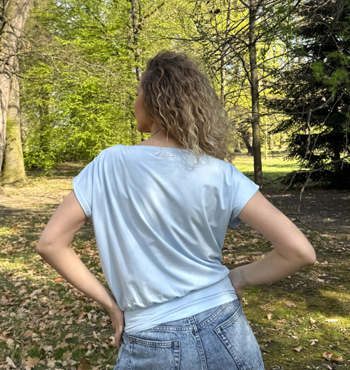 Volný top s pasem světle modrý — foto 5
