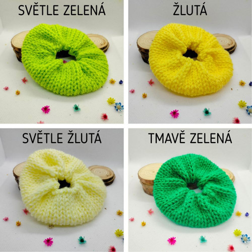 Pletená scrunchie gumička do vlasů — foto 4
