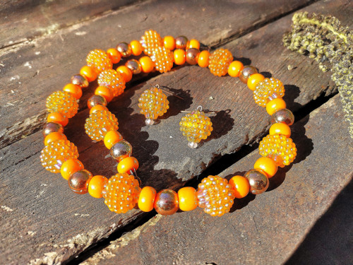 Set náhrdelník + náušnice "Orange" — foto 3