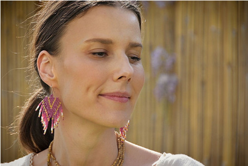 Korálkové náušnice LAKSHMI — foto 2