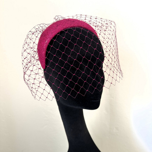 Fascinátor Headband Závoj Magenta — foto 3