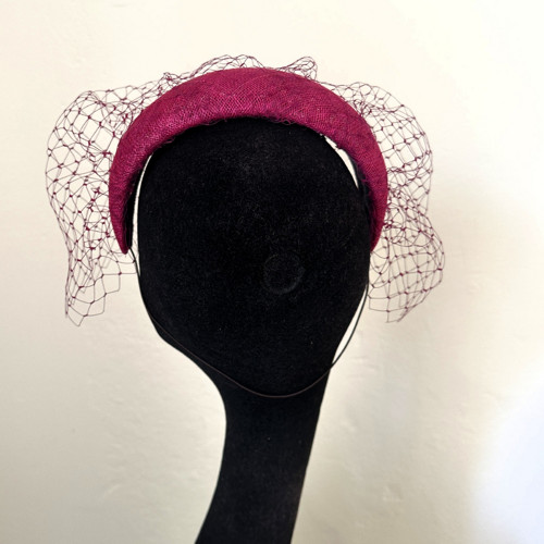 Fascinátor Headband Závoj Magenta — foto 5