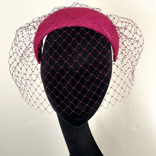 Fascinátor Headband Závoj Magenta — foto 2