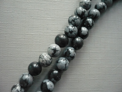 Vrt. 6 mm - obsidián vločkový, 2 ks — foto 2