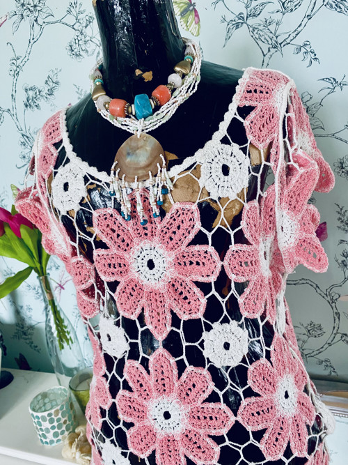 Háčkovaná boho vintage halenka — foto 2