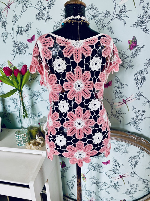 Háčkovaná boho vintage halenka — foto 3