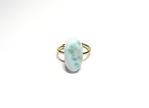 Larimar kapka, prsten chirurgická ocel — foto 4