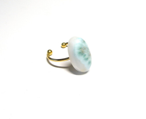 Larimar kapka, prsten chirurgická ocel — foto 2