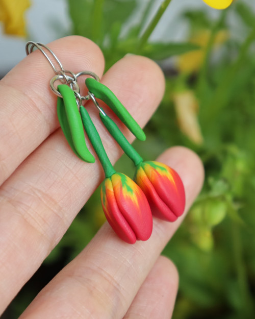 Náušnice - tulipány — foto 5