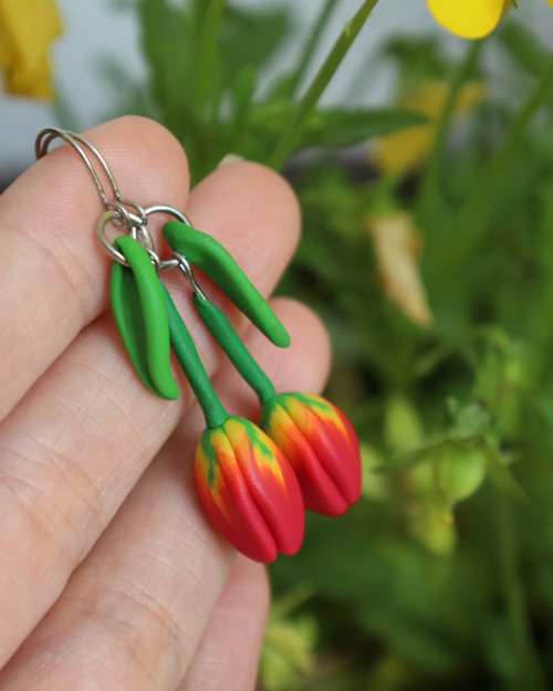 Náušnice - tulipány — foto 4