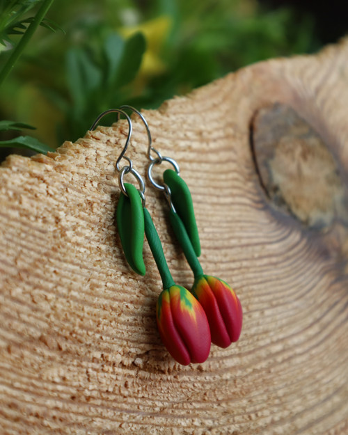 Náušnice - tulipány — foto 3