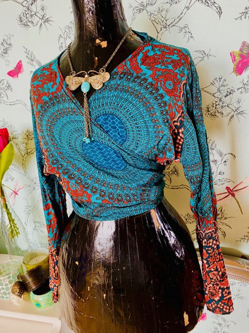 Top etno boho zavinovací — foto 3