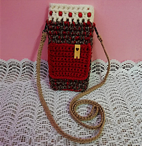 Taštička na mobil boho háčkovaná — foto 3