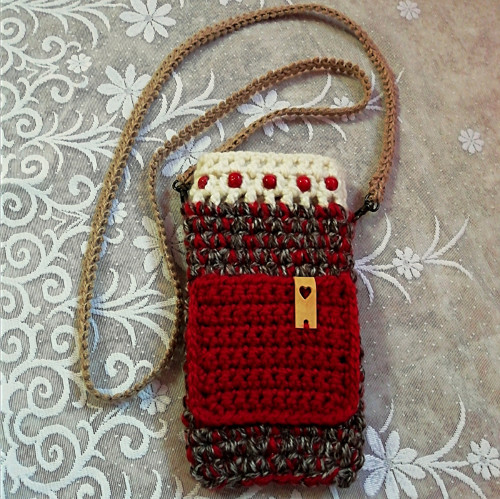 Taštička na mobil boho háčkovaná — foto 2
