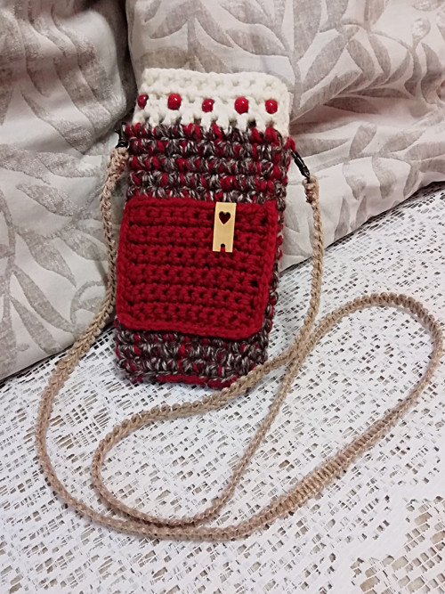 Taštička na mobil boho háčkovaná — foto 4