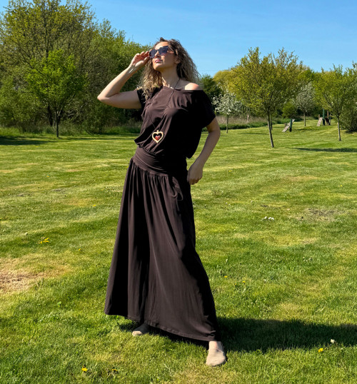 Volná sukně dlouhá hnědá — foto 2