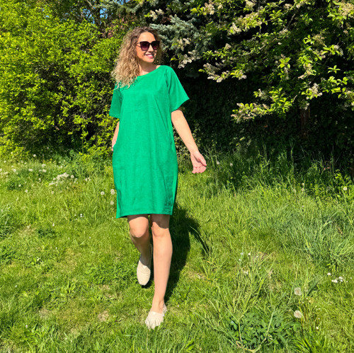 Lněné rovné šaty krátké — foto 5