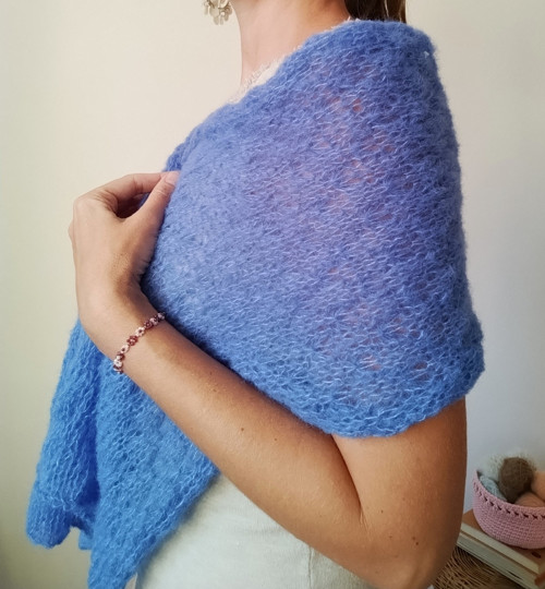 Tmavě šedý šál alpaka/hedvábí — foto 3