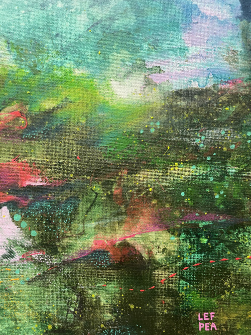 Krajina s deštěm - 40x30cm — foto 4