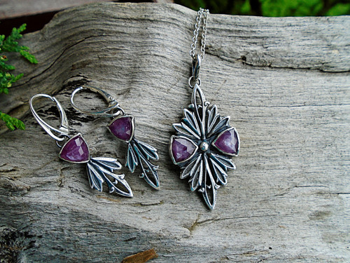 Strieborný set Ag925 Safír Gothic — foto 4