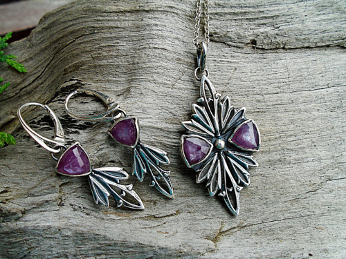 Strieborný set Ag925 Safír Gothic — foto 5