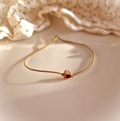 Náramek*hematitové srdíčko*rosegold — foto 5