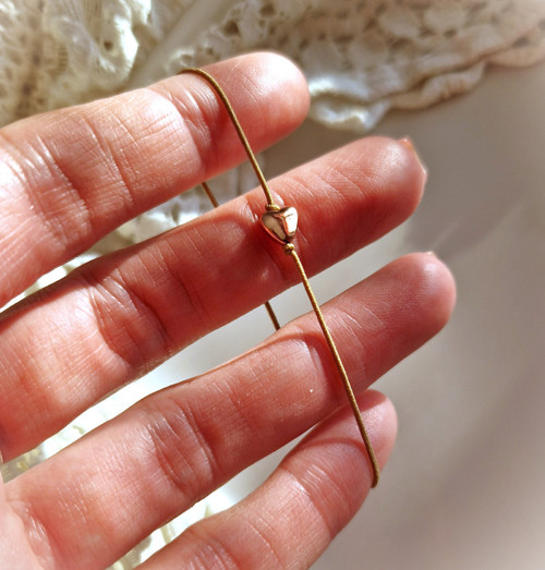 Náramek*hematitové srdíčko*rosegold — foto 2