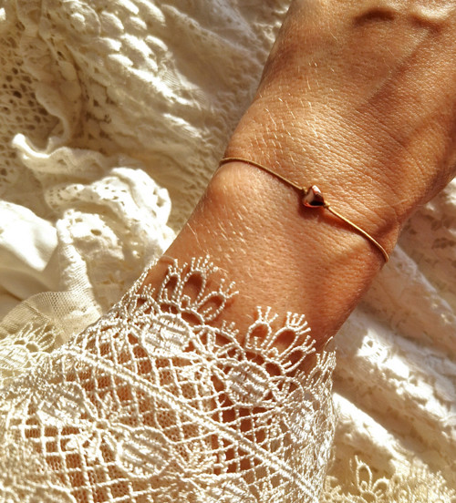 Náramek*hematitové srdíčko*rosegold — foto 4