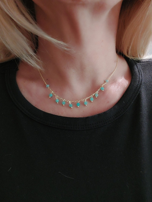 "EMI" GOLD FILLED 5% zlata 14Kt amazonit — foto 2