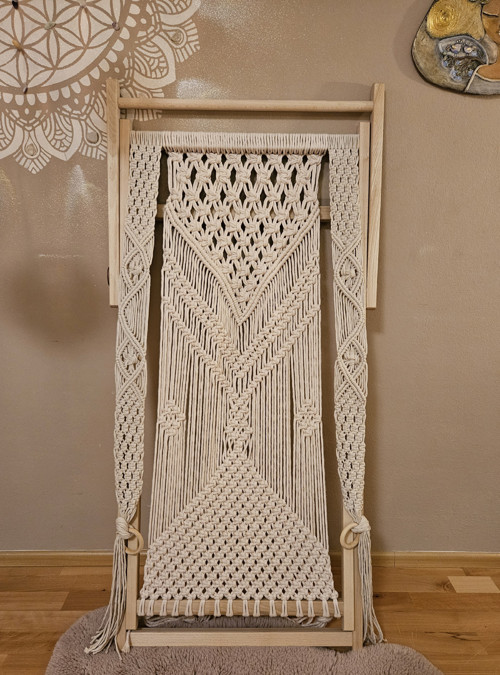 Macramé béžové LEHÁTKO LENY s područkami — foto 6