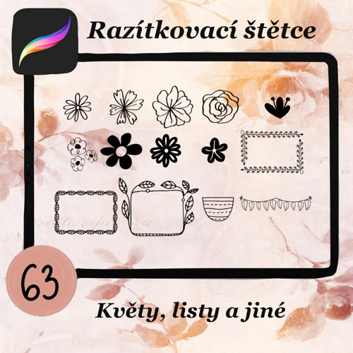 Procreate - razítkovací štětce - Květy a listy — foto 3