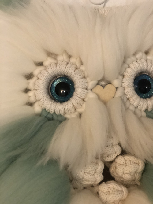 Macramé sovička melír tyrkysová — foto 3