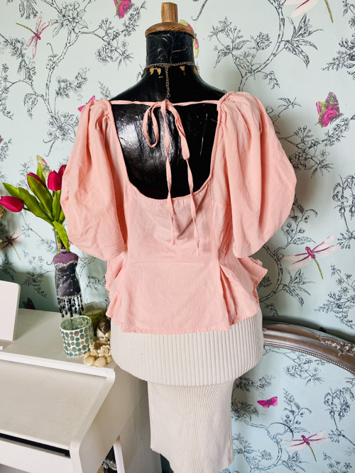 Halenka peplum lososová — foto 3