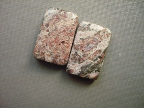 Pár kabošonů - jaspis leopardí 20 mm, č.4Bf — foto 2