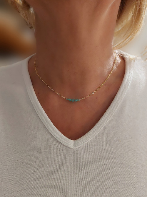 "BEA" GOLD FILLED 5% zlata 14Kt amazonit — foto 2