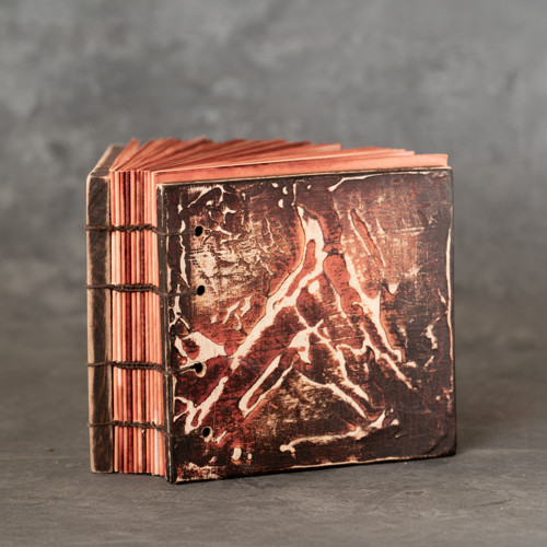 #06 Wooden cube - dřevěná - rezavé listy — foto 2