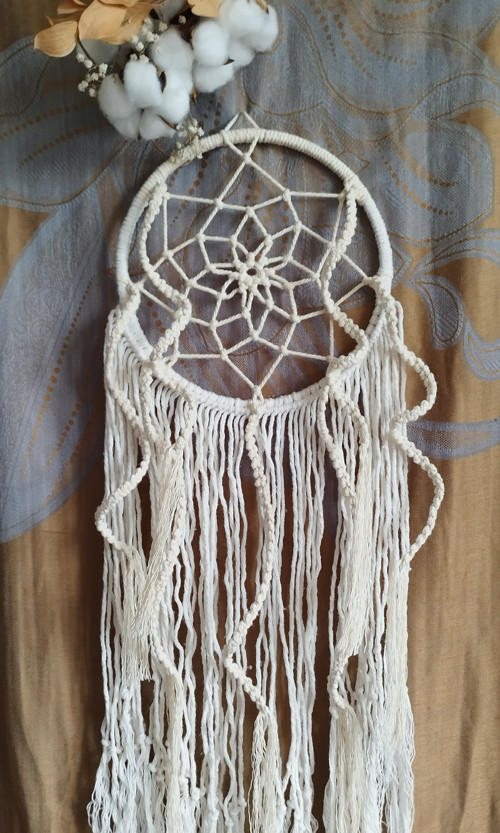 Macramé " Lapač snů- přírodní " — foto 2