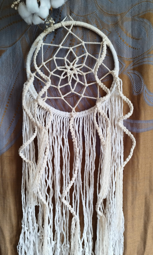 Macramé " Lapač snů- přírodní " — foto 5