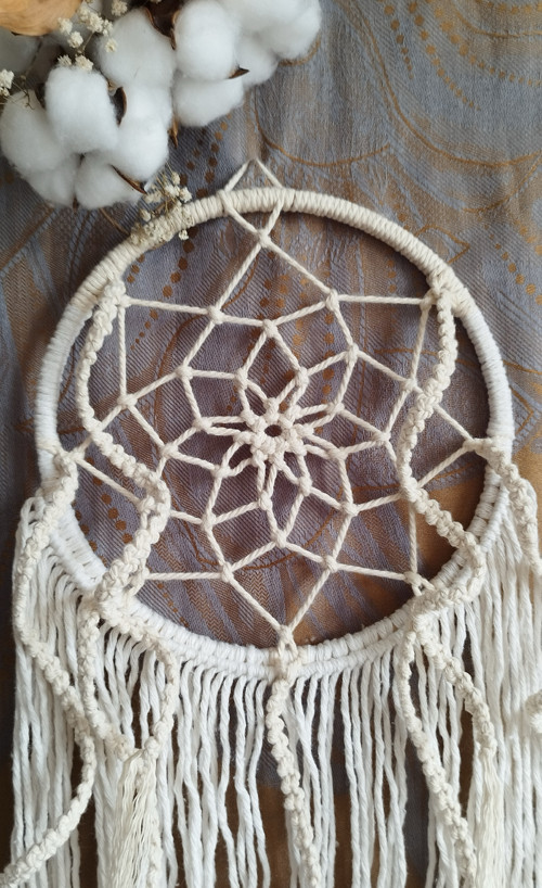 Macramé " Lapač snů- přírodní " — foto 6