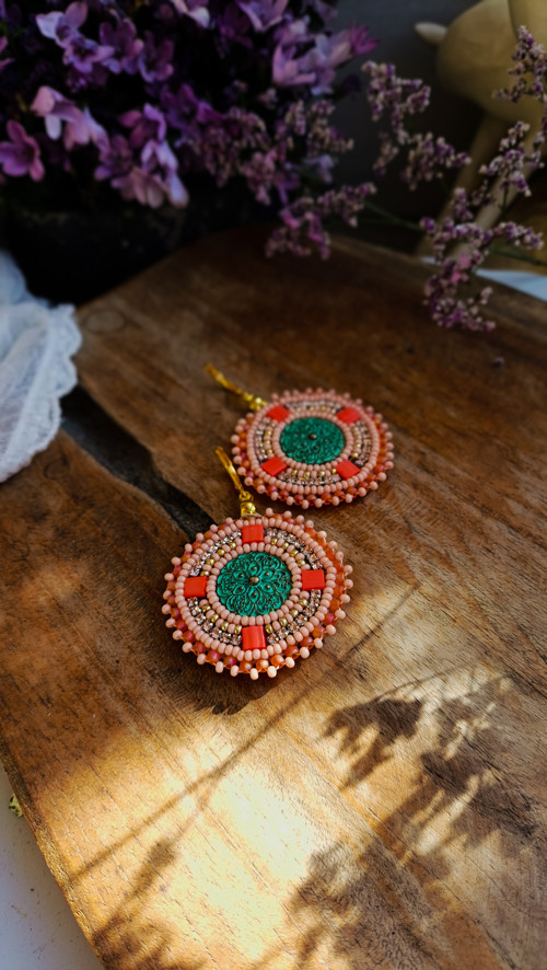Madaba earrings n.40 - vyšívané náušnice — foto 3