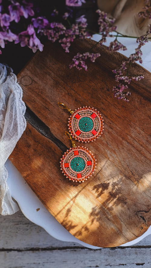 Madaba earrings n.40 - vyšívané náušnice — foto 2