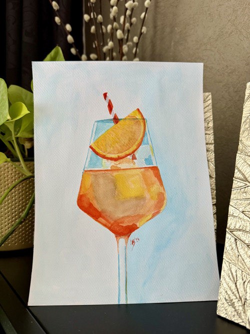 "Aperol" akvarelová malba — foto 2