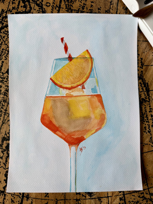 "Aperol" akvarelová malba — foto 3
