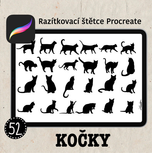 Kočky - Procreate razítkovací štětce — foto 2