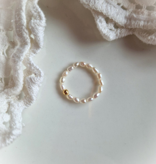 Přírodní říční mini perly*Ag925*prsten — foto 3