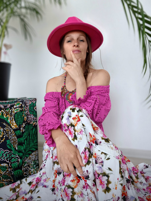Sukně V Boho Stylu Mušelín Bio Kvéty — foto 3