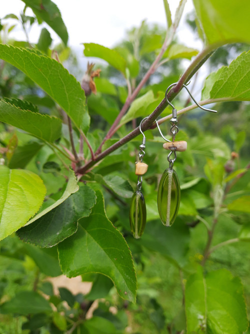 Náušnice s mokaitem - chirurgická ocel — foto 3